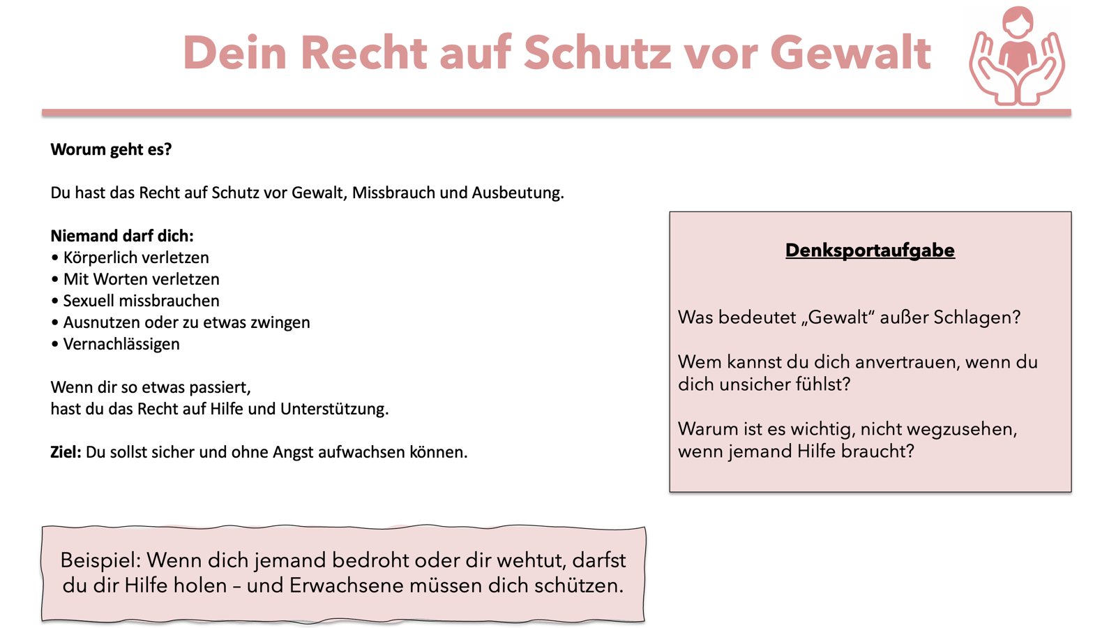 Infografik: Dein Recht auf Schutz vor Gewalt