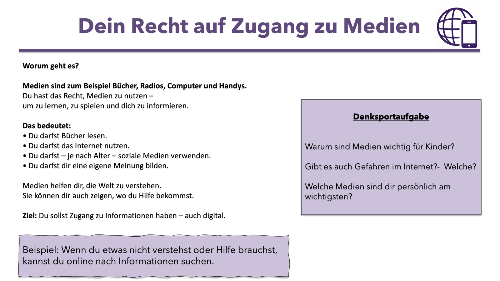 Infografik: Dein Recht auf Zugang zu Medien
